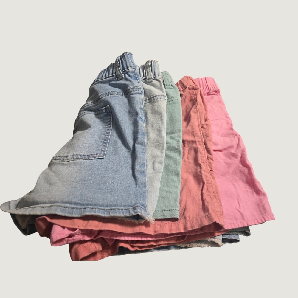 Wonder Nation Girls Shorts Bundle 5pc XL 14-16 Plus Denim Twill Skort Pink Blue